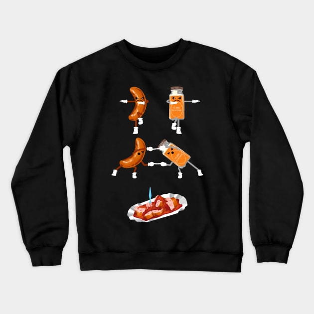 Currywurst, Wurst, Imbiss, Chips, Fries, Fast food Crewneck Sweatshirt by Strohalm